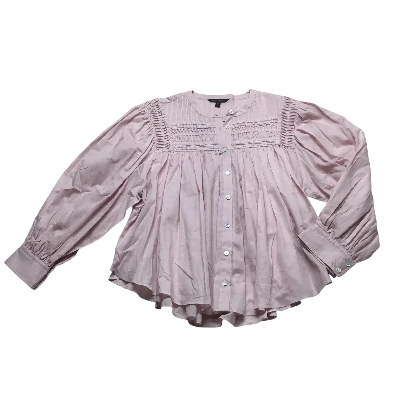 women's tops for creating capsule wardrobesTop Long Sleeve By Banana Republic In Pink, Size: M