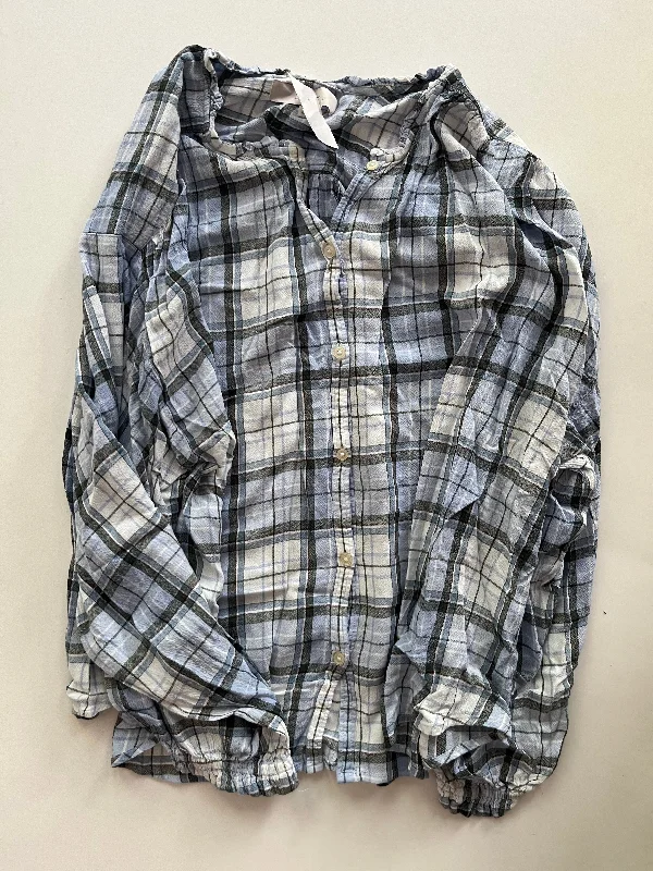 women's tops for those who want to wear pieces that are both comfortable and stylishTop Long Sleeve By Loft In Plaid, Size: Xl