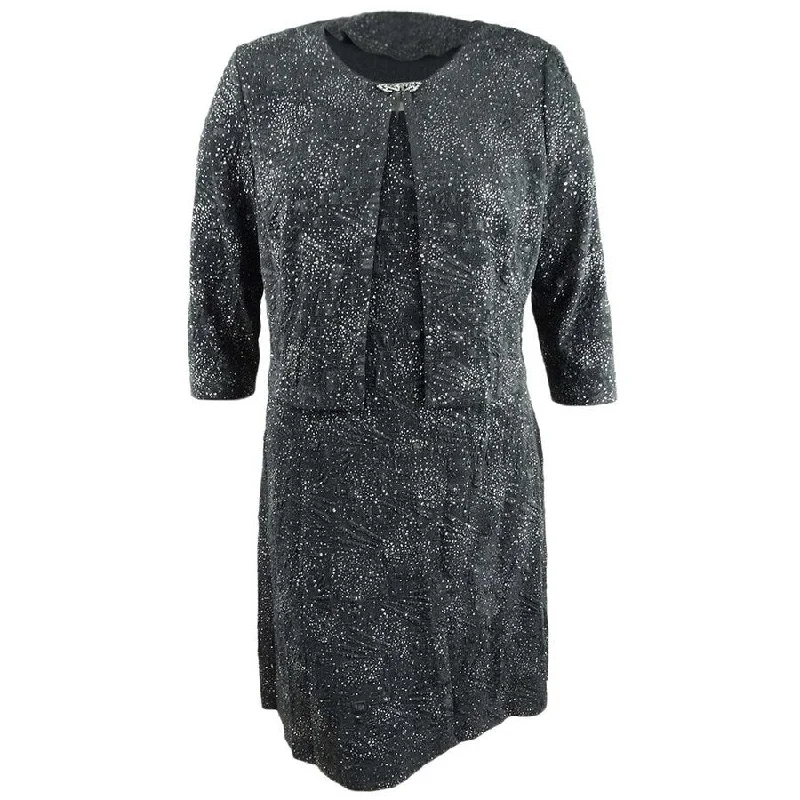 women's handmade dressesAlex Evenings Women's Jacquard-Knit Dress & Jacket (16, Smoke)