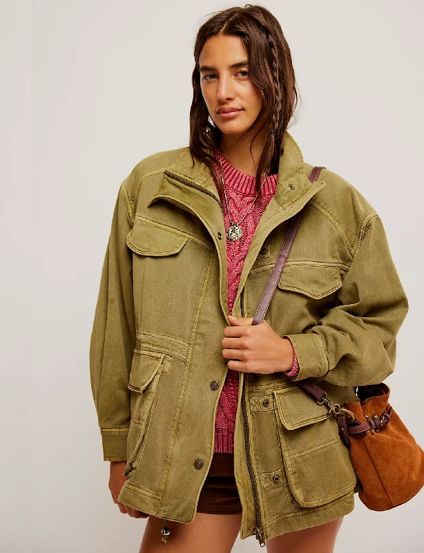 women's coats for travelArya Utility Jacket, Dried Herb