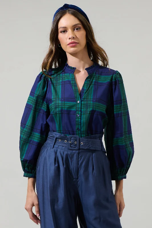 women's tops for those who want to add a personal touch to their wardrobe with unique and one-of-a-kind piecesHarrisville Plaid Ima Button Up Top