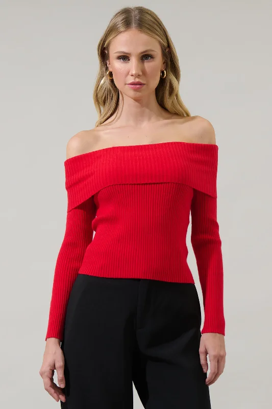 women's tops for those who want to stay on top of the latest fashion trends and wear pieces that are both stylish and on-trendPerrey Off the Shoulder Sweater