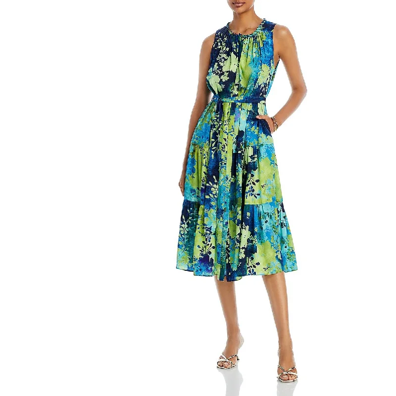 women's ethical fashion dressesKobi Halperin Womens Nancy Floral Print Midi Fit & Flare Dress