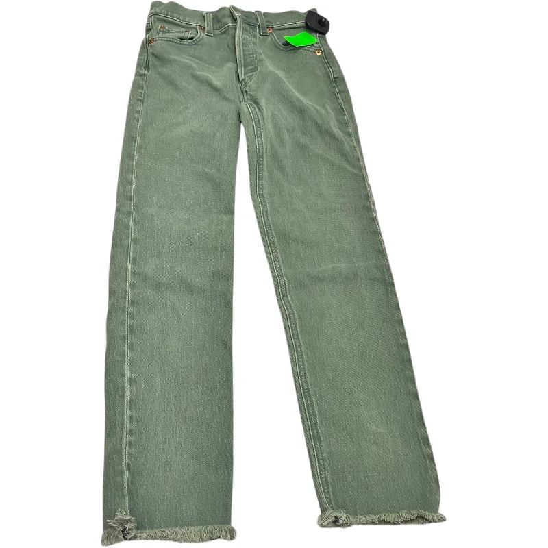 women's stone-washed denim jeansJeans Straight By Gap In Green Denim, Size: 0