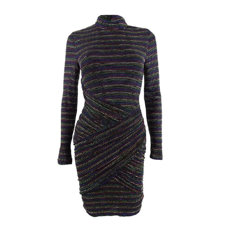 women's empire-line dressesTrina Trina Turk Women's Golden Metallic-Stripe Bodycon Dress