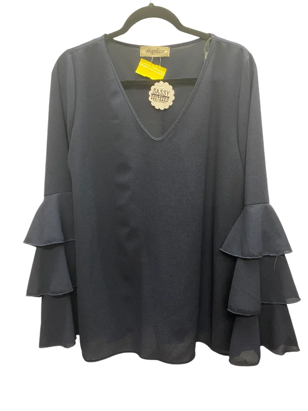 women's tops for those who value both quality and affordabilityTop Long Sleeve By Haptics In Navy, Size: M