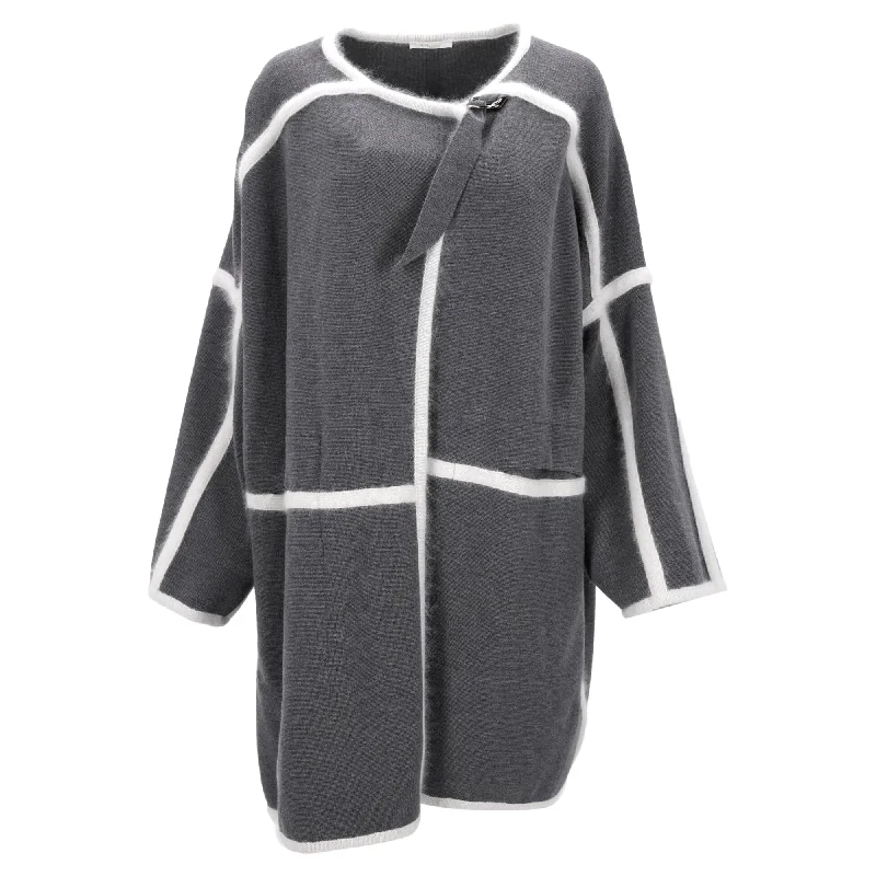 women's coats for maximalist fashion loversChloé Angora Blanket Coat in Gray  Wool