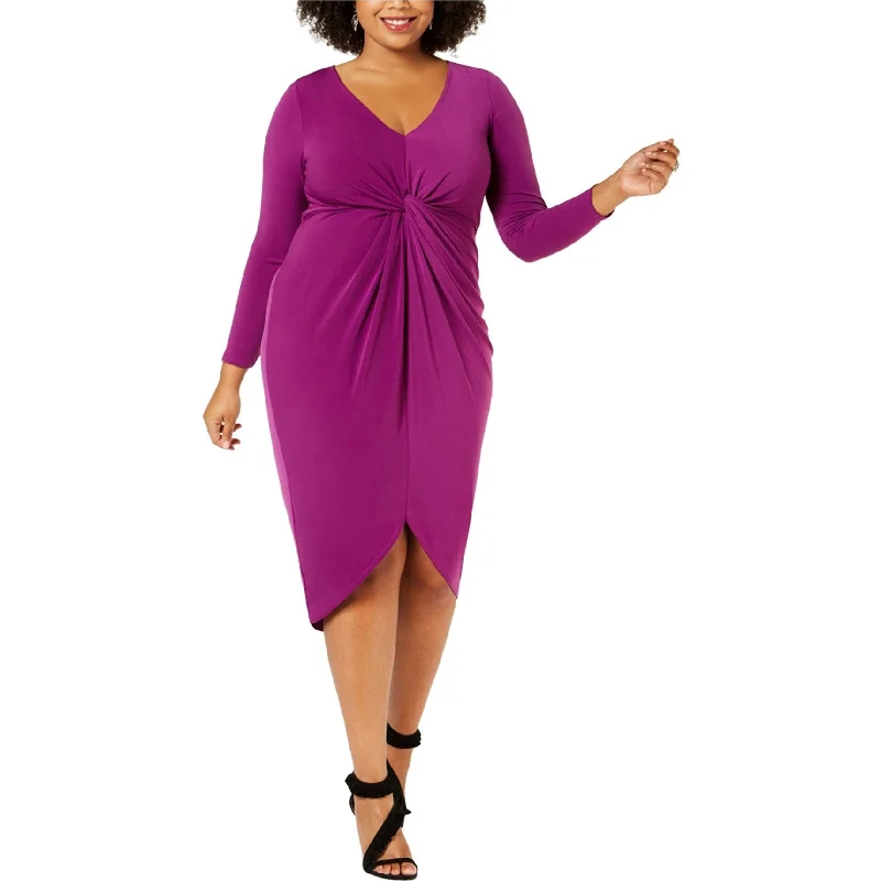 Elegant DressSoprano Womens Twist-Front Bodycon Dress