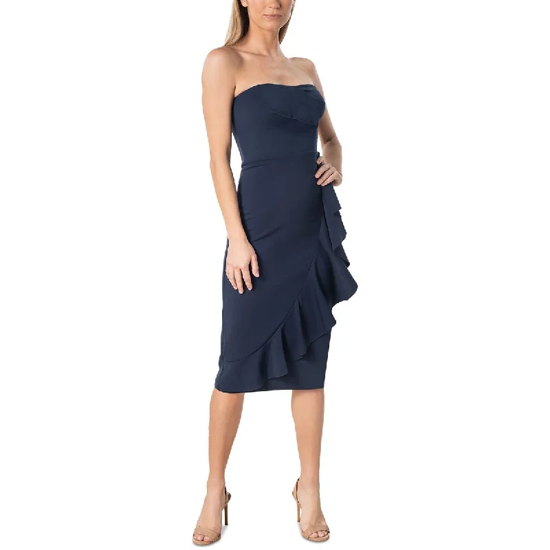 women's prom dressesDress The Population Womens Ruffled Strapless Midi Dress