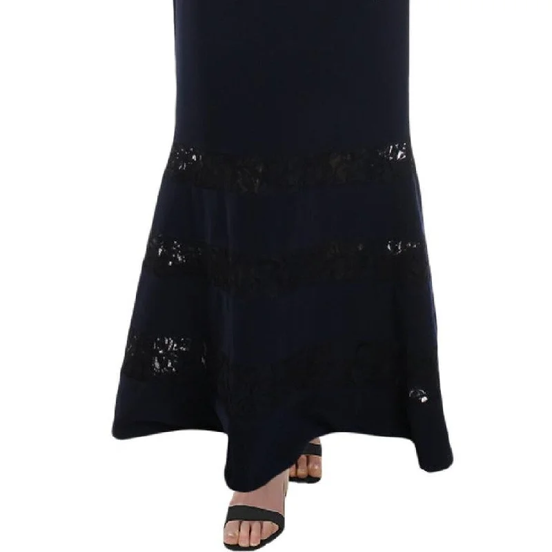 Glitter DressRalph Lauren Women's Claudinah Off The Shoulder Lace Inset Evening Dress Blue Size 8