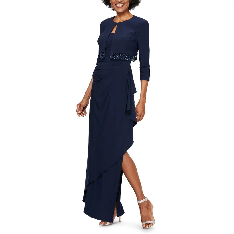 women's lace-up dressesAlex Evenings Womens 2-Piece Gown Dress, Blue, 10