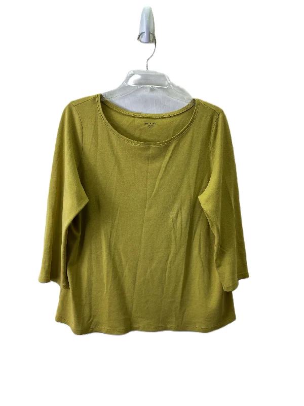 women's tops for relaxed weekendsTop Long Sleeve Basic By Eileen Fisher In Chartreuse, Size: Xl