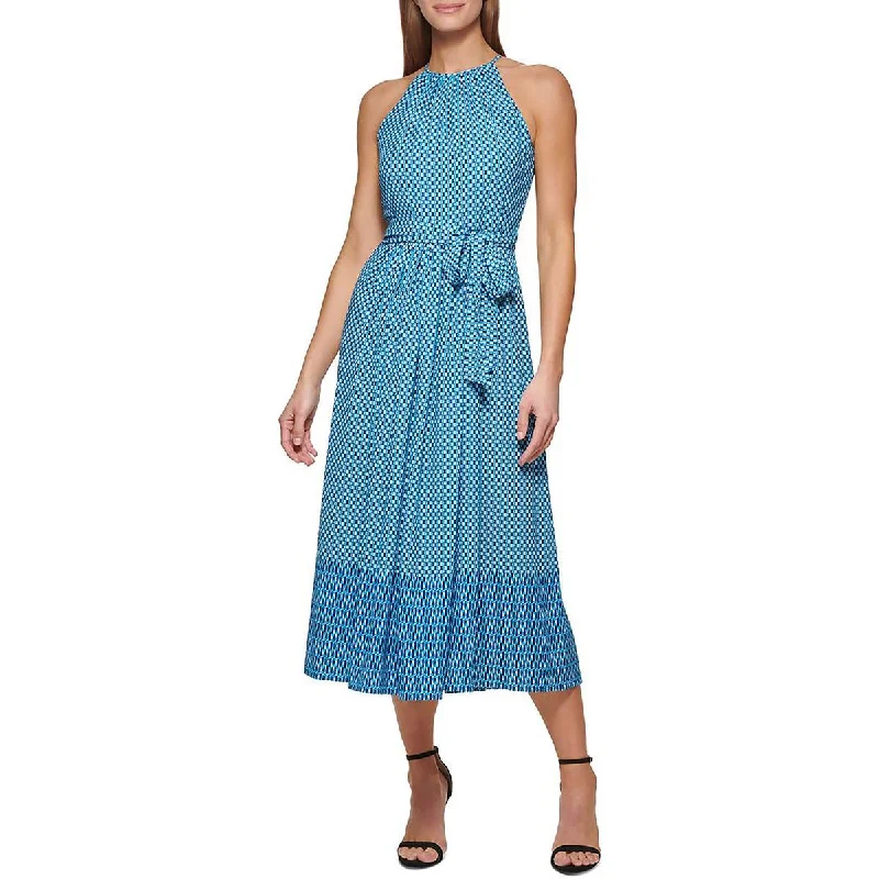 Body-Hugging DressDKNY Womens Midi Print Halter Dress