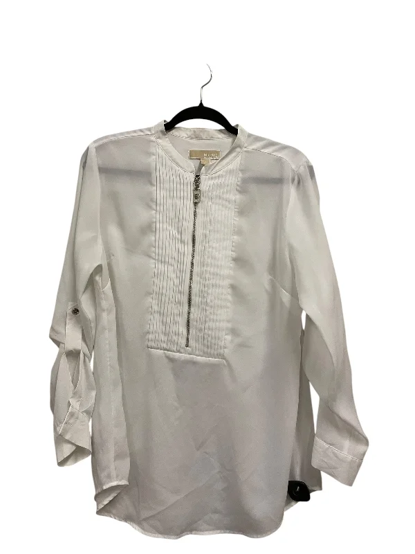 women's tops with unique designsTop Long Sleeve By Michael Kors In White, Size: L