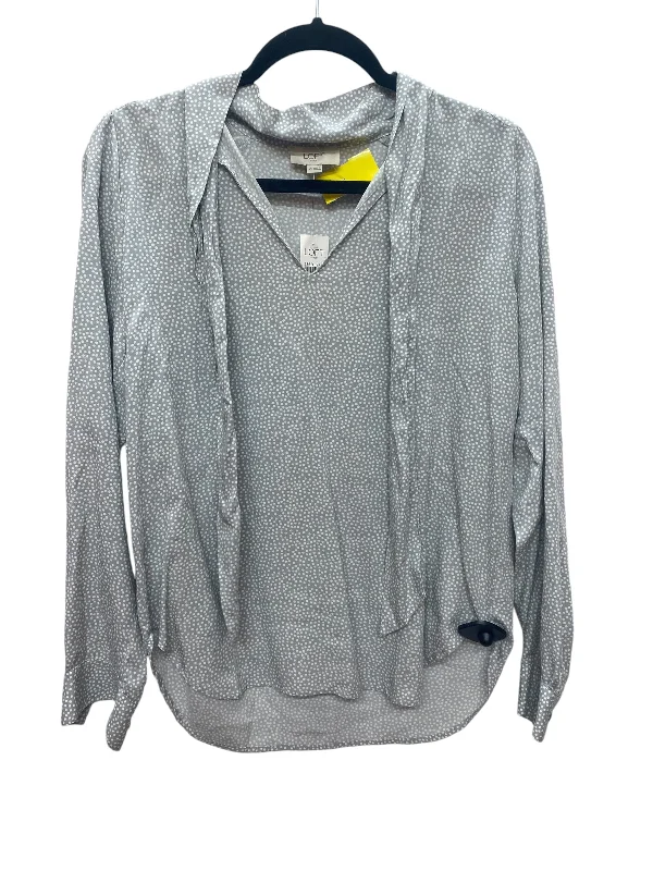 women's tops for those who want to wear pieces that are both comfortable and stylishTop Long Sleeve By Loft In Grey & White, Size: Xs