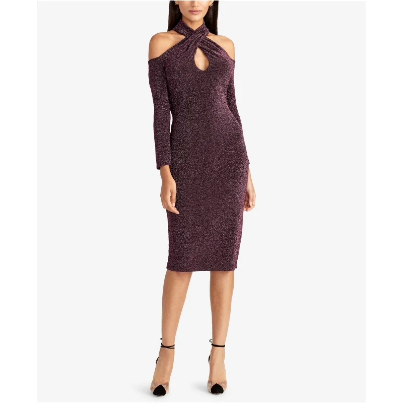 Lace DressRachel Roy Womens Metallic Bodycon Cocktail Dress, Purple, X-Large