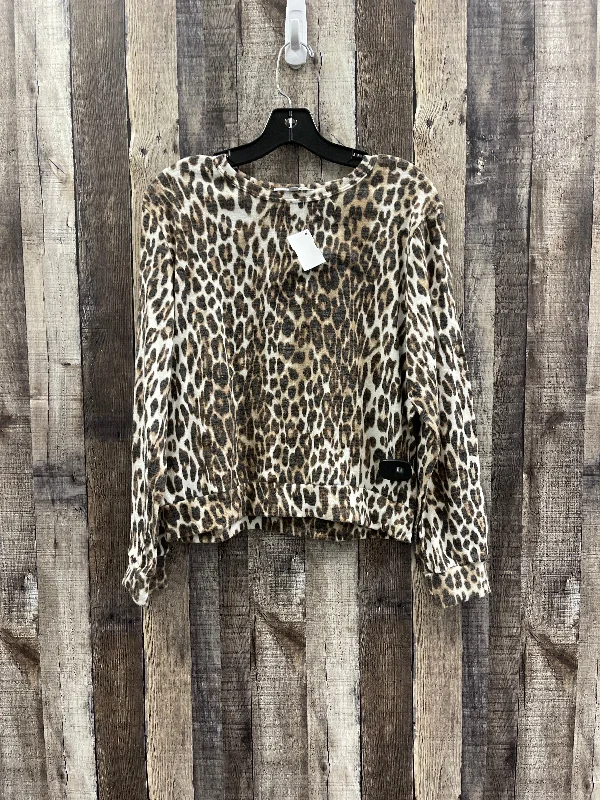 cropped women's topsTop Long Sleeve By Gaze In Animal Print, Size: L