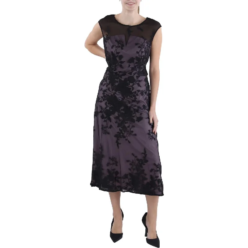 women's casual Friday dressesJS Collections Womens Embroidered Midi Cocktail And Party Dress