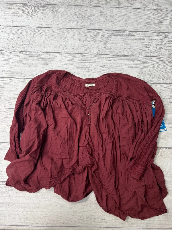 women's tops for relaxed weekendsTop Long Sleeve By We The Free In Maroon, Size: L