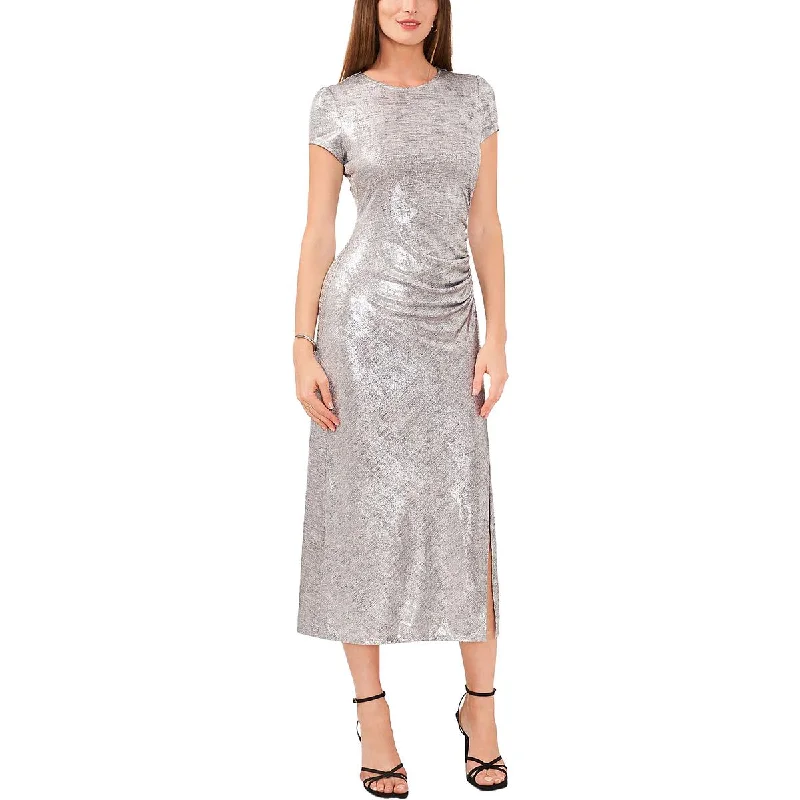 Fit-And-Flare DressVince Camuto Womens Metallic Midi Cocktail And Party Dress