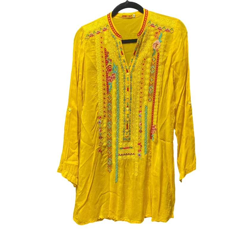 women's tops for those who value both quality and affordabilityTop Long Sleeve Designer By Johnny Was In Yellow, Size: S