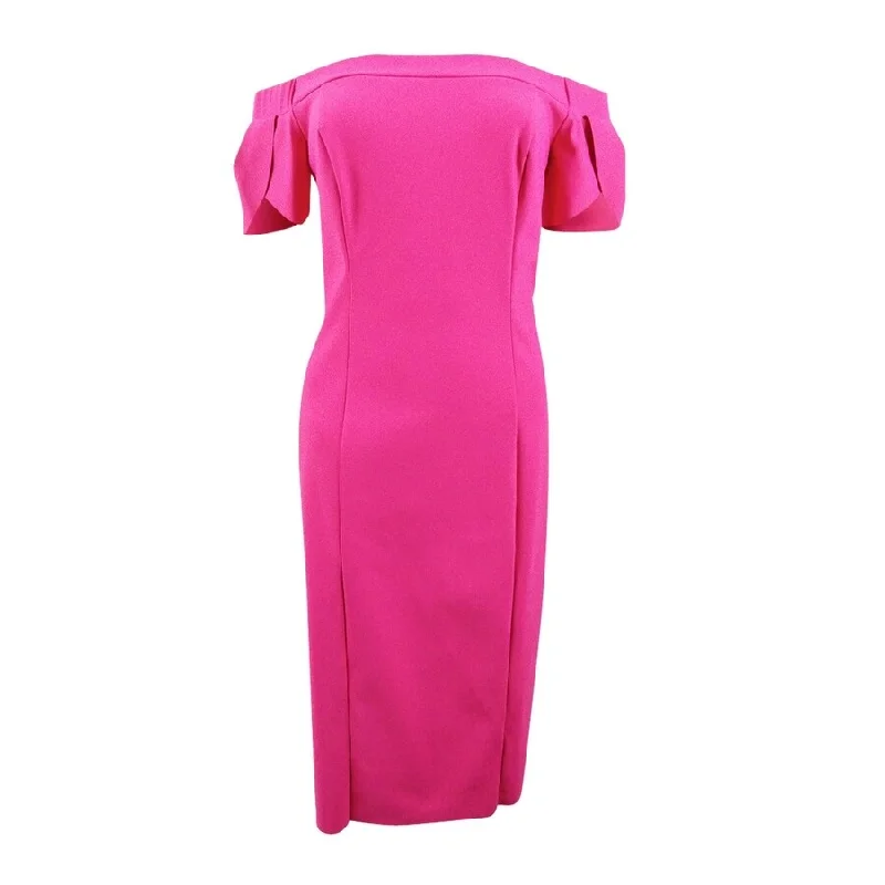 women's stretchy dressesAlex Evenings Women's Off-The-Shoulder Sheath Dress (8, Fuchsia)