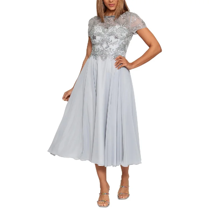 Ruffled Hem DressXscape Womens Beaded Midi Cocktail And Party Dress