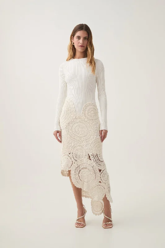 Peplum DressMosaic Crochet Midi Dress