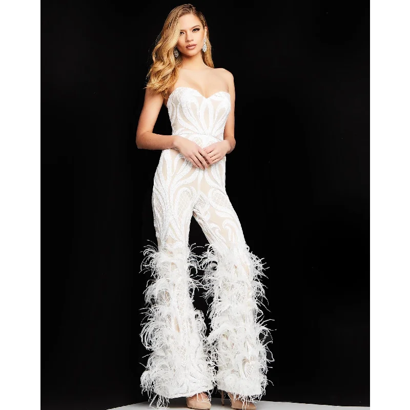 Floor-Length DressJovani White Strapless Evening Jumpsuit 05669