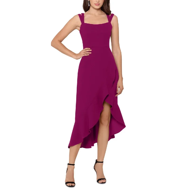 women's business casual dressesXscape Womens Flounce Double Strap Midi Dress