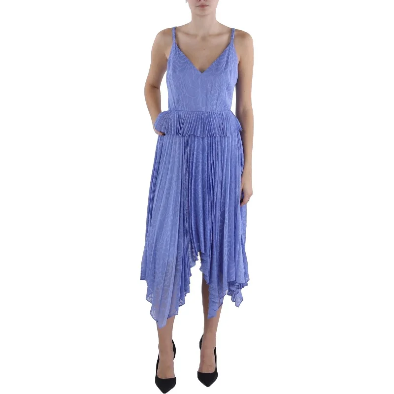 women's lace dressesBCBGMAXAZRIA Womens Pleated Sleeveless Midi Dress