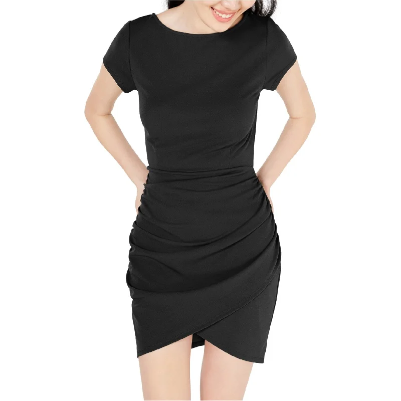 Body-Hugging DressPlanet Gold Womens Ruched Bodycon Dress, Black, X-Small