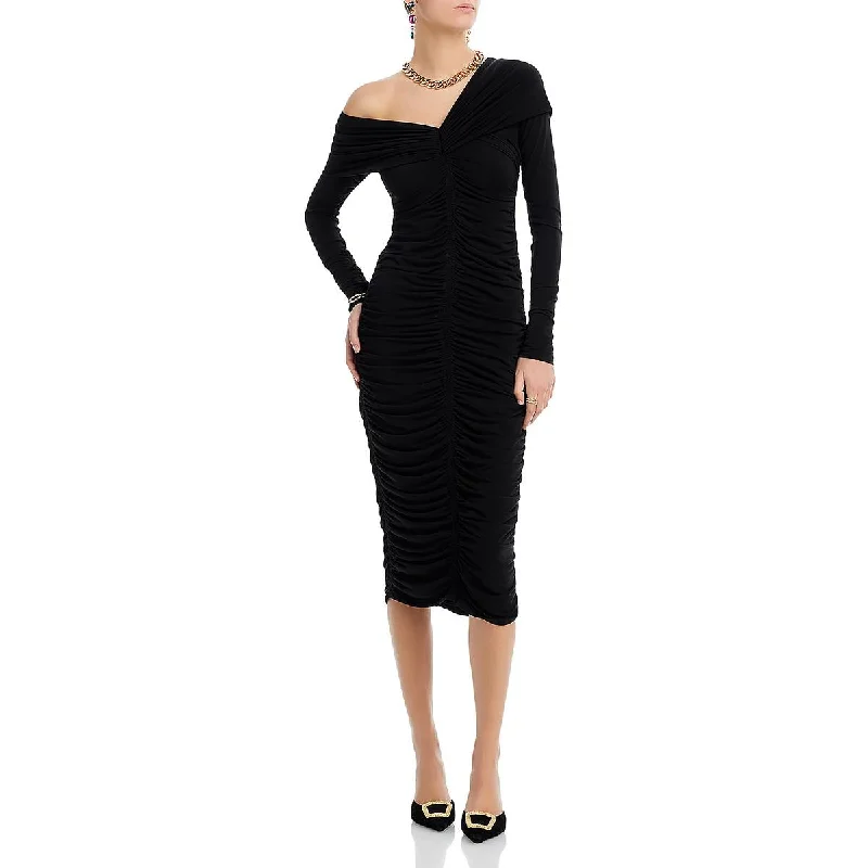 women's beach dressesA.L.C. Womens Marie Long Sleeve Midi Cocktail And Party Dress