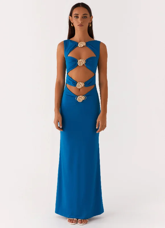 Wrap DressLagoon Cut Out Maxi Dress - Royal Blue