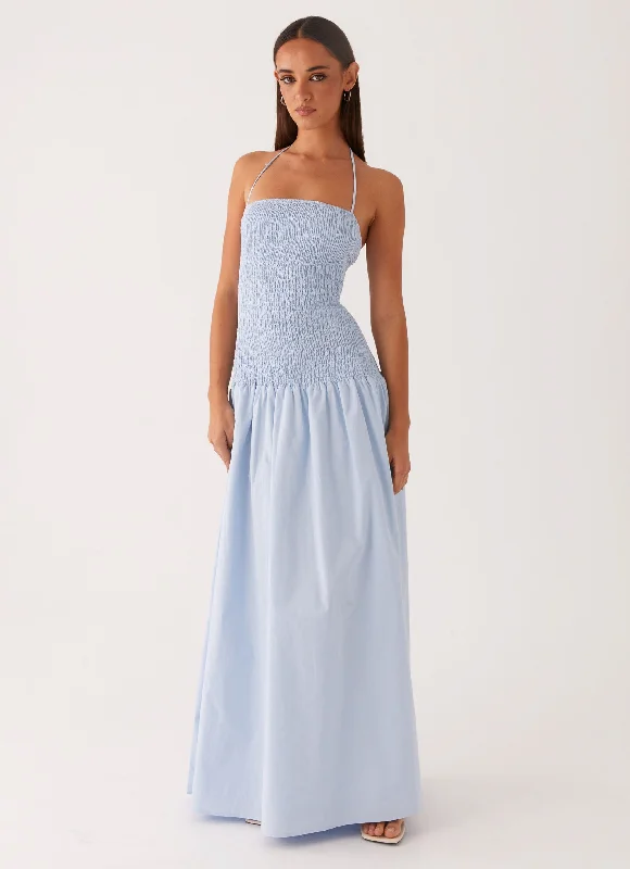 Solid Color DressZahra Maxi Dress - Blue