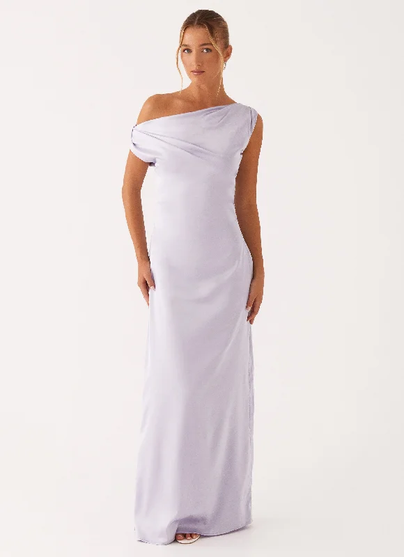 Beaded DressHeart Of Glass Satin Maxi Dress - Lilac