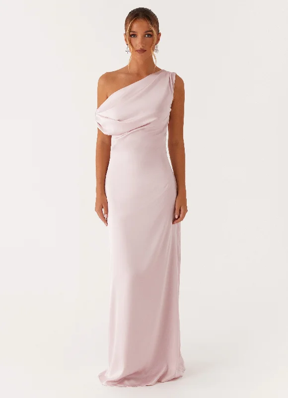 women's everyday dressesHeart Of Glass Satin Maxi Dress - Pink