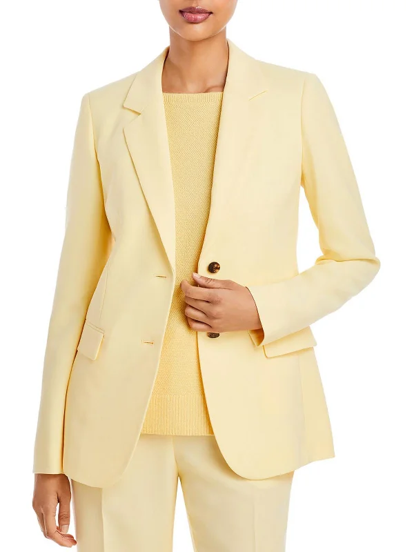 Womens Scuba Midi Two-Button Blazer