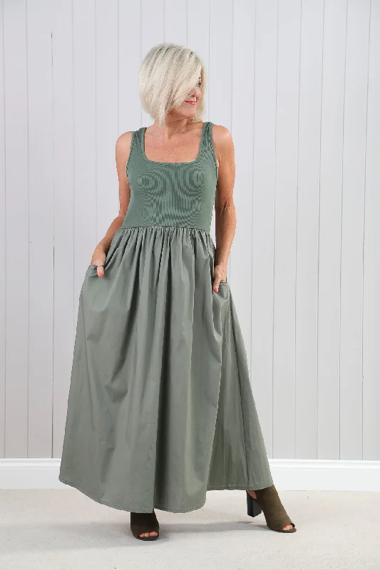 Velvet DressVenus Maxi Dress Khaki