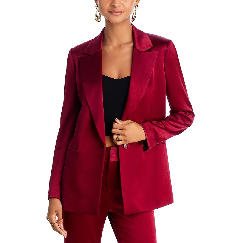 Denny Womens Notch Collar Suit Separate One-Button Blazer