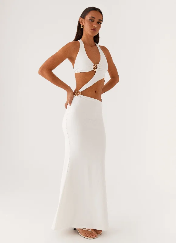 women's shift dressesWorld Series Maxi Dress - White