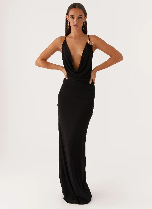 Sleeveless DressGame Player Maxi Dress - Black