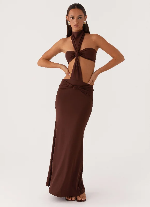 Velvet DressElinor Maxi Dress - Chocolate