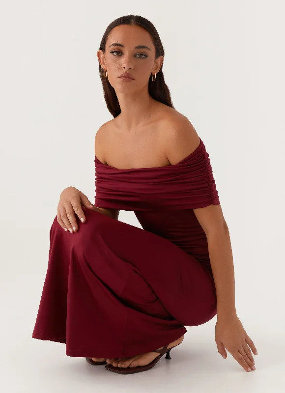 Plus-Size DressMaude Maxi Dress - Maroon