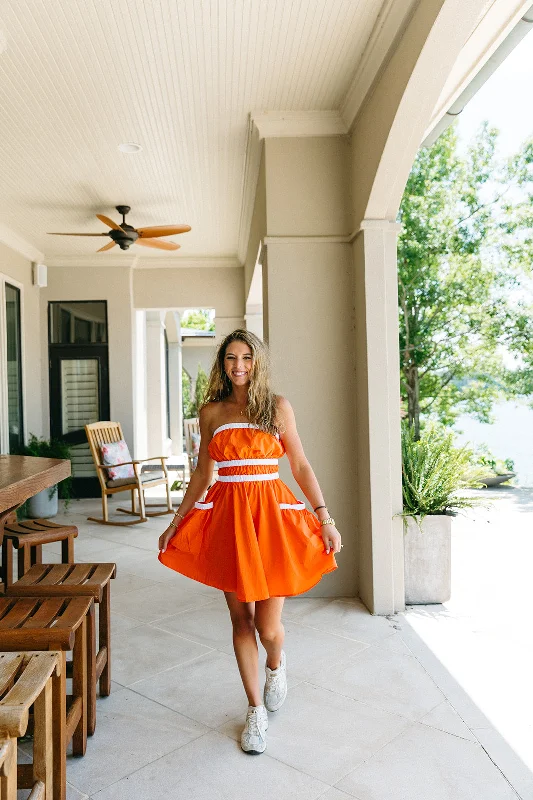 Tall Women DressDanica Mini Dress - Orange/White