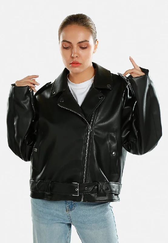 Belted Biker Jacket by RUW