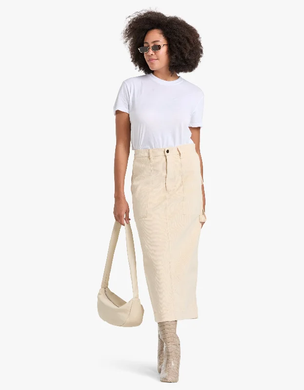 women's pencil pleat skirtsCord Utility Skirt - Light Tan