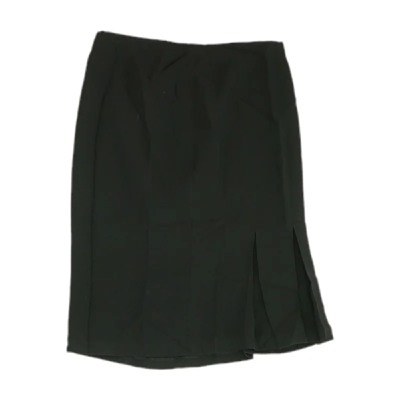 women's elastic waist skirtsBlack Solid Midi Skirt