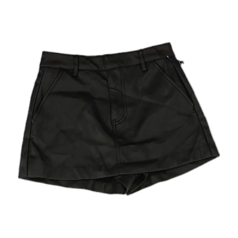 women's elastic-waisted skirts for pregnancyBlack Solid Skort Skirt