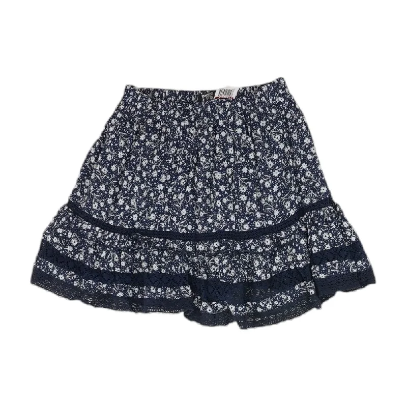 women's cotton skirtsBlue Floral Mini Skirt